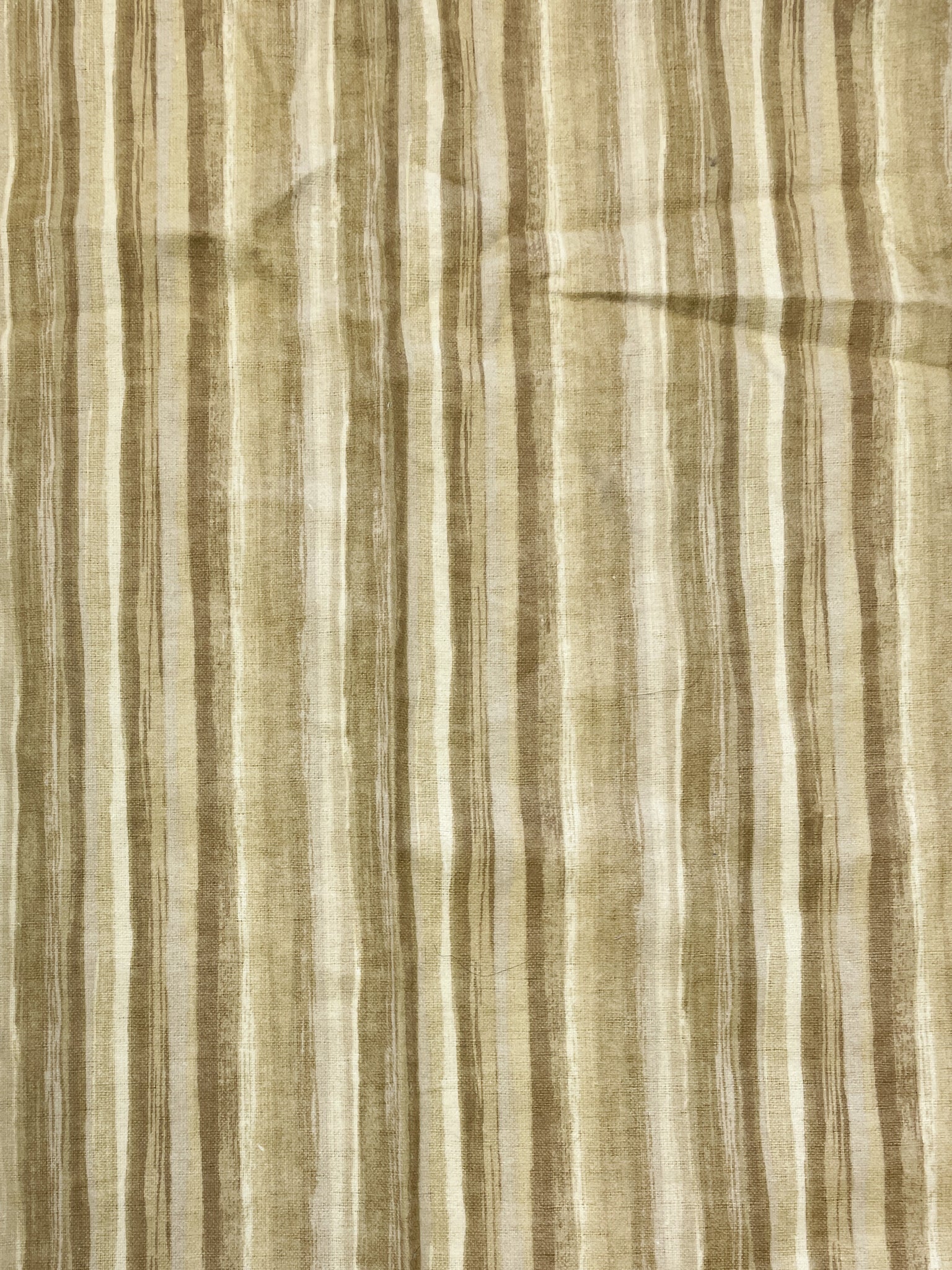 SALE 1 1/4 YD Cotton Flannel - Striated Stripes in Tans