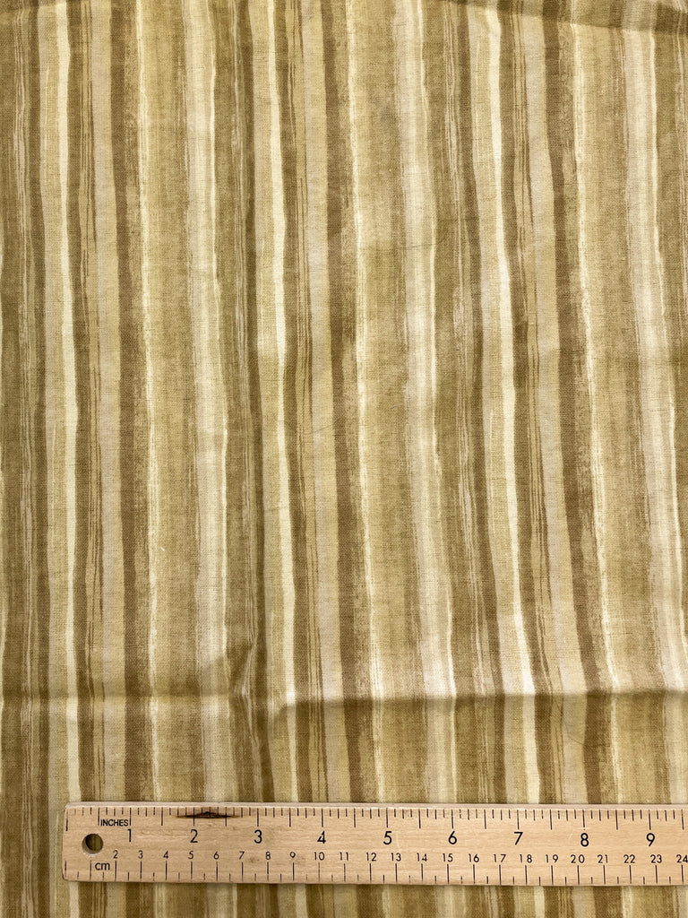 1 1/4 YD Cotton Flannel - Striated Stripes in Tans