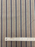 Cotton Printed Stripe Vintage - Beige, Dark Red, Aqua, Off White, and Black