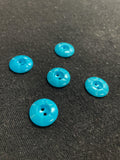Buttons Plastic Set of 5 Vintage - Turquoise