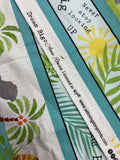 1 1/4 YD Quilting Cotton - Rows of Cartoon-Style African Animals