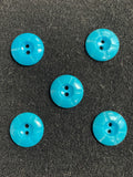 Buttons Plastic Set of 5 Vintage - Turquoise