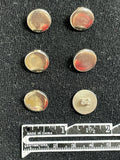 Buttons Plastic Set of 6 Vintage - Silver-Tone