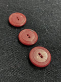 Buttons Plastic Set of 3 Vintage - Dark Maroon