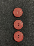 Buttons Plastic Set of 3 Vintage - Dark Maroon