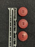 Buttons Plastic Set of 3 Vintage - Dark Maroon