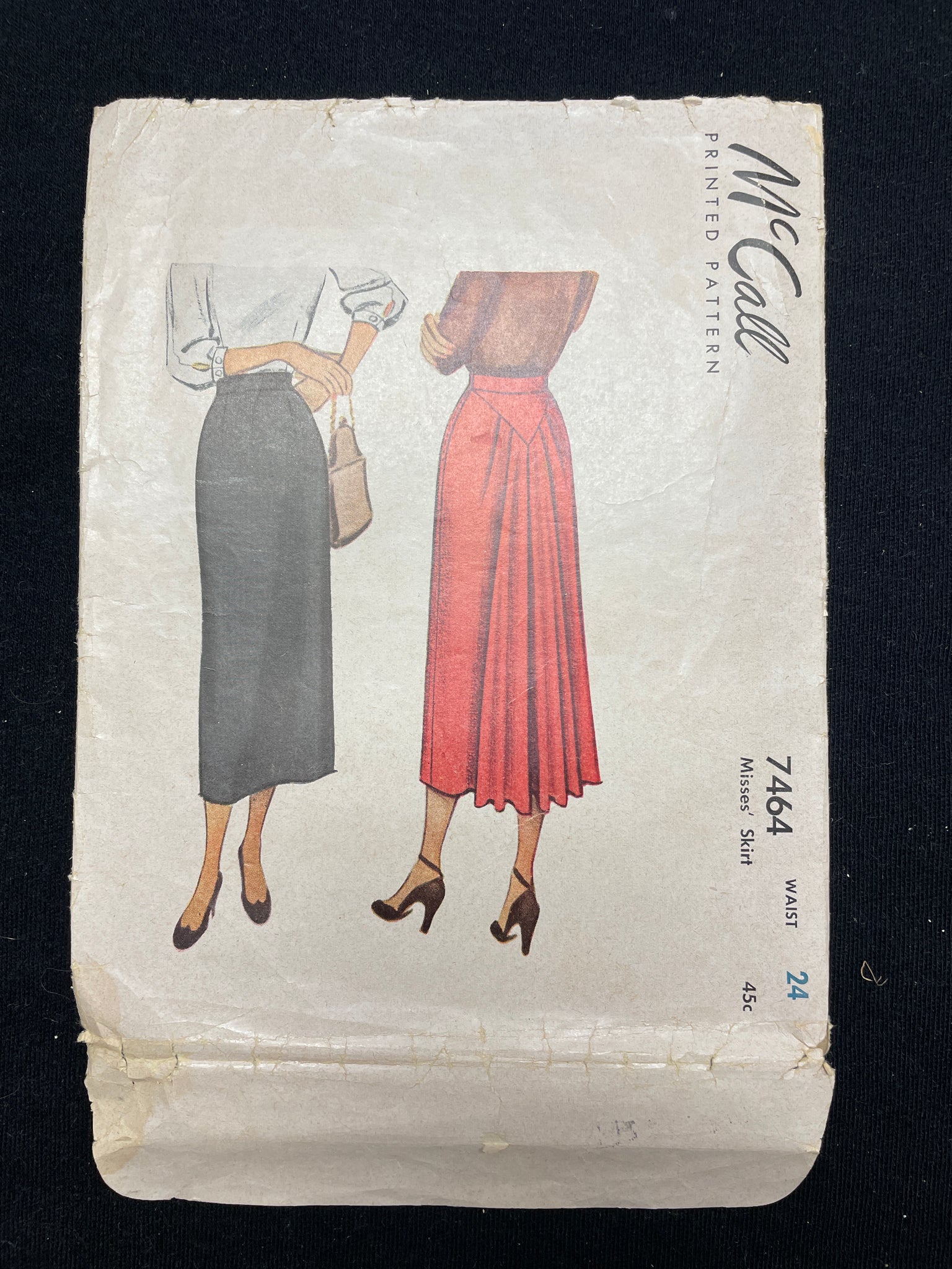 1948 McCall 7464 Sewing Pattern - Adult Skirt