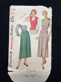 1949 Simplicity 2720 Sewing Pattern - Adult Vest and Skirt