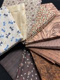 Quilting Cotton Mystery Fat Quarter Bundle - Browns