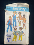 1970 Simplicity 9184 Sewing Pattern - Childrens' Pants, Vest, and Poncho