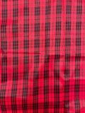 7/8 YD Polyester "Taffeta-Light" Yarn-Dyed Plaid Remnant- Red and Black