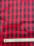 7/8 YD Polyester "Taffeta-Light" Yarn-Dyed Plaid Remnant- Red and Black