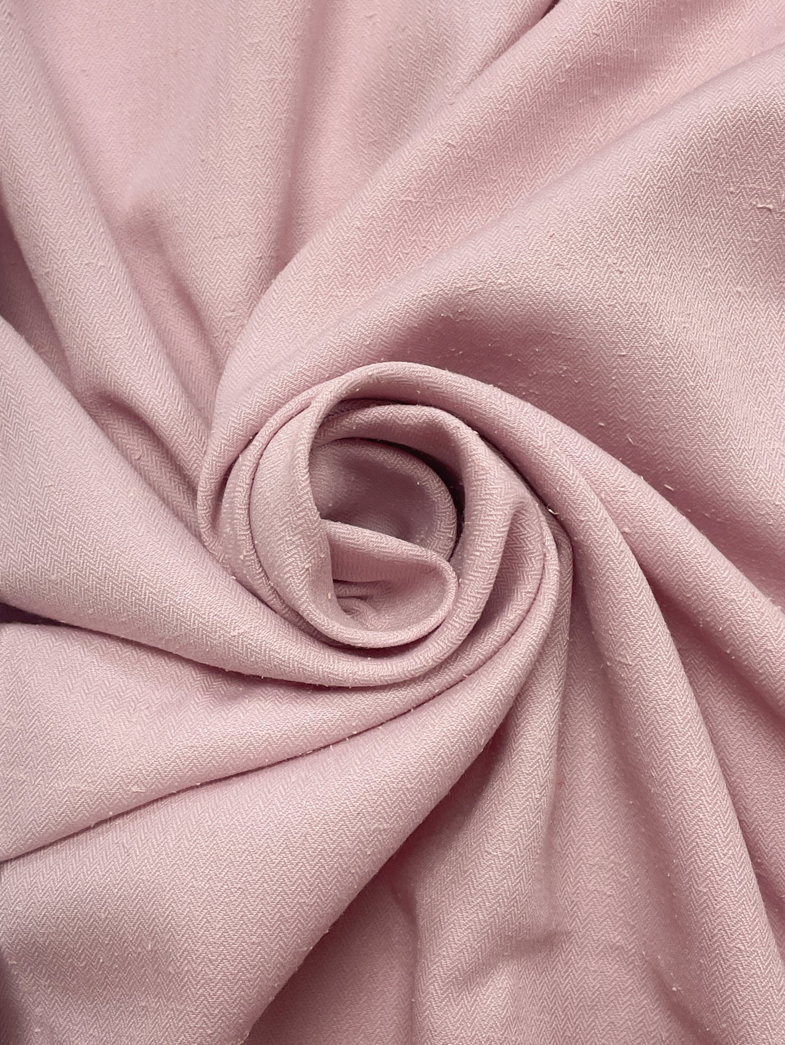 3 3/4 YD Polyester Tiny Herringbone - Pink with a Slight Slub Weave