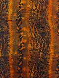 7/8 YD Rayon Remnant - Black and Orange Snake Print