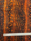 7/8 YD Rayon Remnant - Black and Orange Snake Print