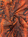 7/8 YD Rayon Remnant - Black and Orange Snake Print