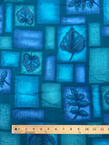 1 7/8+ YD Nylon - Leaves in Frames in Mottled Teals and Greens