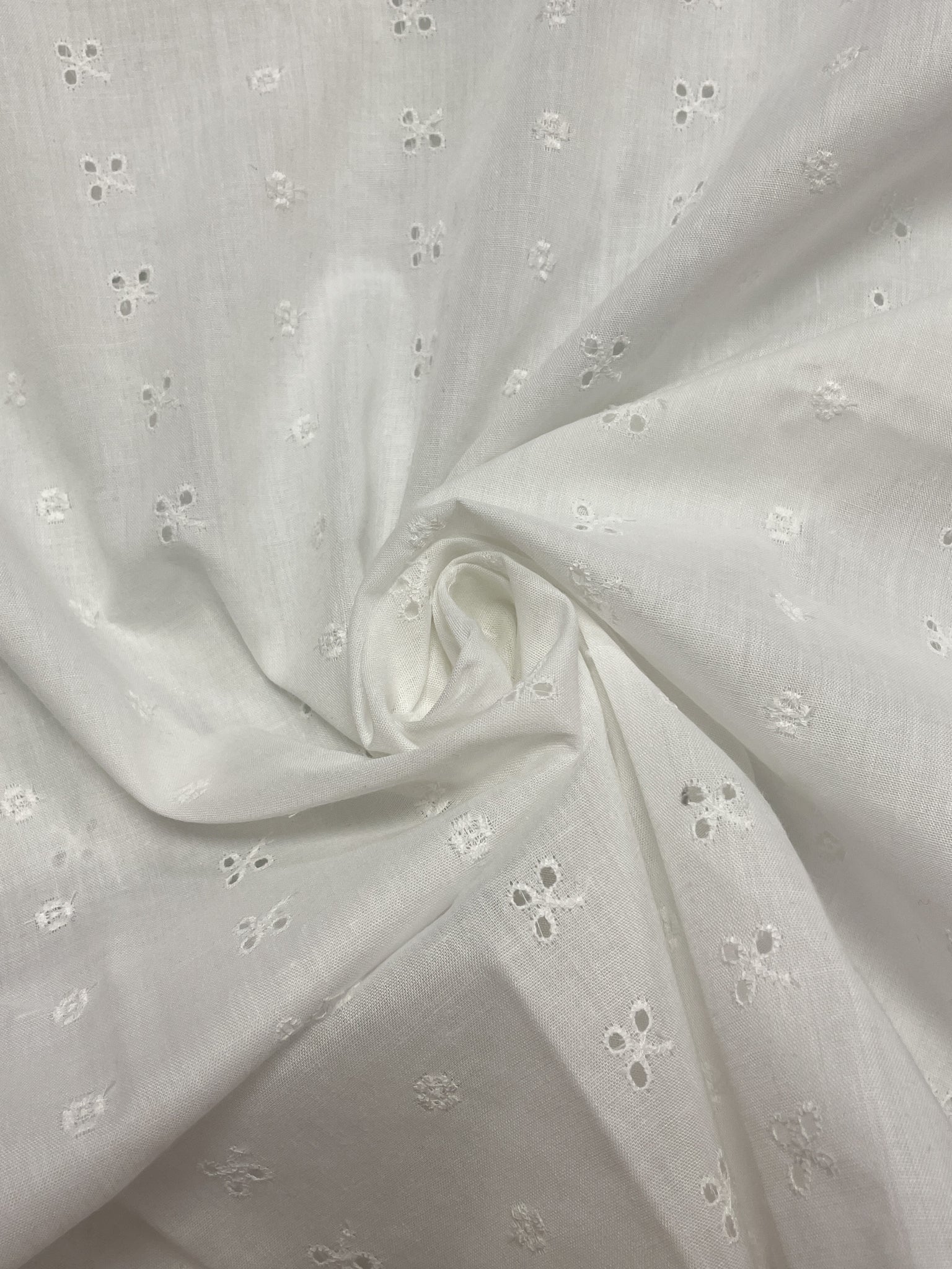 1 YD Cotton/Polyester Batiste Eyelet - White