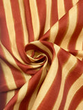2 YD Nylon Outdoor Fabric Printed Stripe - Burnt Orange and Golden Yellow