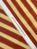 2 YD Nylon Outdoor Fabric Printed Stripe - Burnt Orange and Golden Yellow