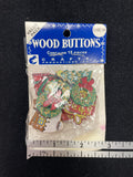 Buttons Wood Set of 15 Vintage - Various Christmas Shapes