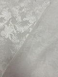 4 3/4 YD Cotton/Poly Damask - Barely Off White with Feathers and Iris Flowers