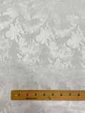 4 3/4 YD Cotton/Poly Damask - Barely Off White with Feathers and Iris Flowers