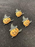 Buttons Plastic Set of 4 - Jack-o-Lanterns