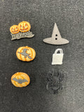 Buttons Plastic Set of 6 - Various Halloween Shapes