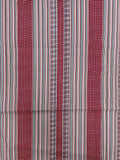 1 1/2 YD Polyester Vintage - Dark Red, Black and White Stripes