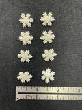 Buttons Plastic Set of 6 or 8 - White Snowflakes