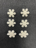 Buttons Plastic Set of 6 or 8 - White Snowflakes