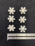Buttons Plastic Set of 6 or 8 - White Snowflakes