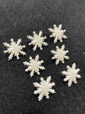Buttons Plastic Set of 7 - White Snowflakes