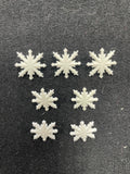 Buttons Plastic Set of 7 - White Snowflakes
