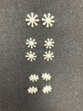 Buttons Plastic Set of 10 - Pearlescent White Snowflakes in 3 Sizes