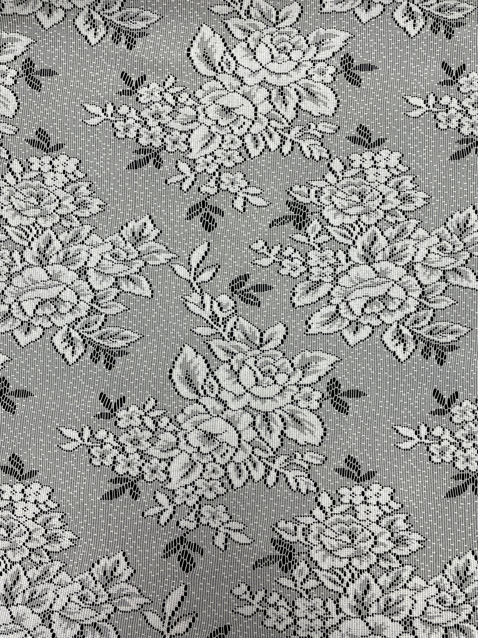 Polyester Floral Lace Vintage - White