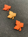 Buttons Plastic Set of 3, 6, or 11 - Matte Maple Leaves in Matte Autumnal Colors