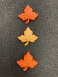 Buttons Plastic Set of 3, 6, or 11 - Matte Maple Leaves in Matte Autumnal Colors
