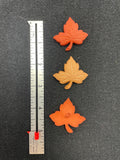 Buttons Plastic Set of 3, 6, or 11 - Matte Maple Leaves in Matte Autumnal Colors