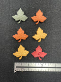 Buttons Plastic Set of 3, 6, or 11 - Matte Maple Leaves in Matte Autumnal Colors