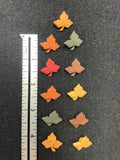 Buttons Plastic Set of 3, 6, or 11 - Matte Maple Leaves in Matte Autumnal Colors