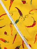 1993 Quilting Cotton Vintage - Bright Yellow with Chili Peppers