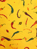1993 Quilting Cotton Vintage - Bright Yellow with Chili Peppers
