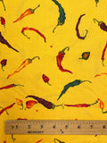 1993 Quilting Cotton Vintage - Bright Yellow with Chili Peppers