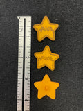 Buttons Plastic Set of 3 - Golden Yellow Stars with "Believe"