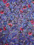 Polyester Printed Jacquard Vintage - Purple, Blue and Hot Pink