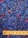 Polyester Printed Jacquard Vintage - Purple, Blue and Hot Pink