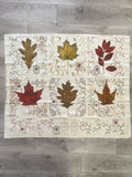 35" Quilting Cotton Panel Remnant - Off White with Fall Leaves and Filigree