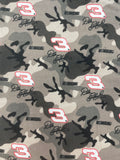 2008 3 5/8 YD Cotton Flannel - Beige and Gray Camouflage with "3 Dale Earnhardt"